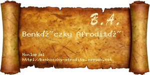 Benkóczky Afrodité névjegykártya